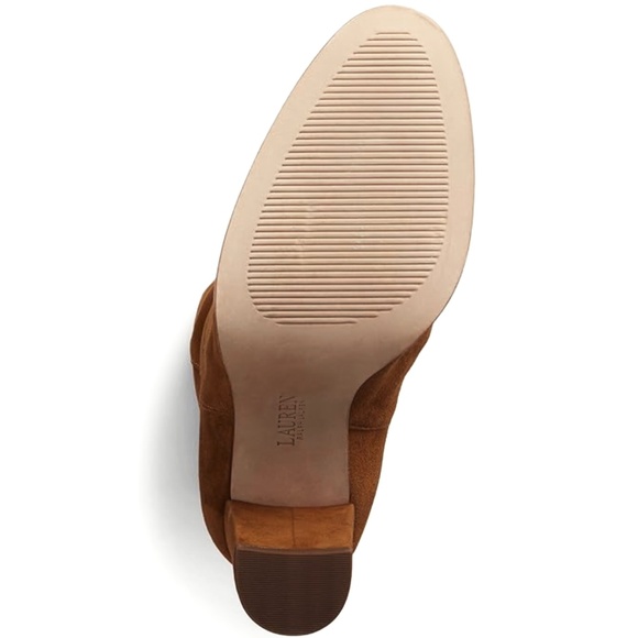 RALPH LAUREN ARTIZAN II BROWN SUEDE BOOTS Almond Toe Pull On Heeled Booties 9.5 - Picture 6 of 16